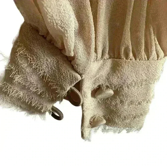 ALICE & OLIVIA EMPLOYED SILK BLOUSE SHEER SLEEVES Size Small - Picture 5 of 12